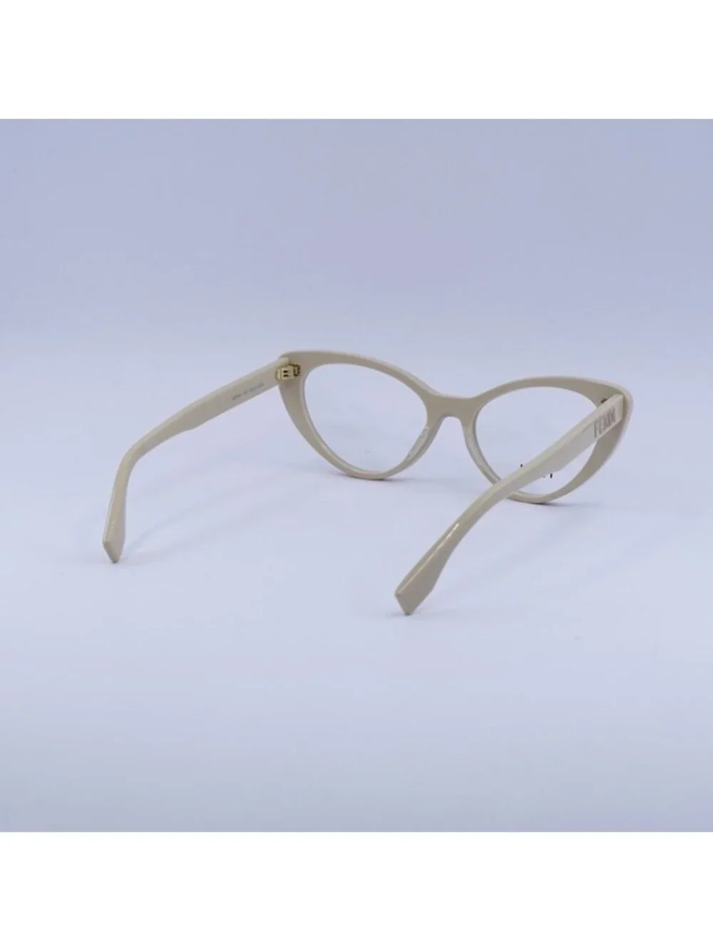 Fendi FE50075I 057 Eyeglasses Shiny Beige 53mm Cat Eye Frame